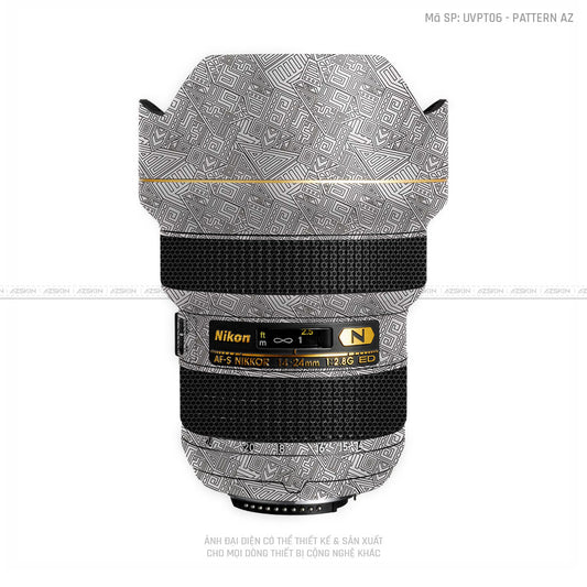 Dán Skin Ống Kính Nikon Vân Nổi Pattern AZ Trắng | UVPT06