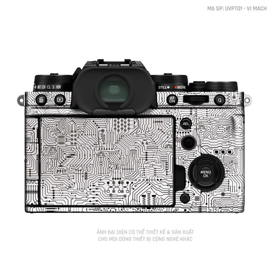 Dán Skin Máy Ảnh Fujifilm Vân Nổi Vi Mạch Trắng | UVPT01