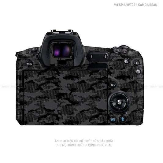 Dán Skin Máy Ảnh Canon Vân Nổi Camo Urban Đen | UVPT08