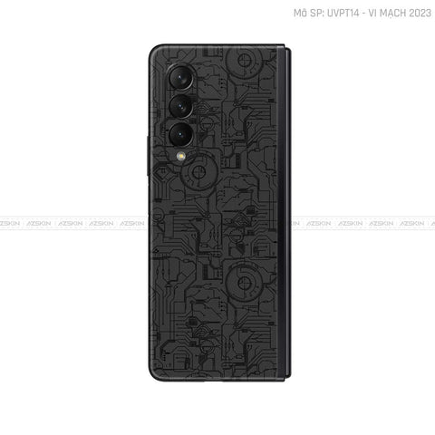 Dán Skin Galaxy Z Fold 6 Vân Nổi Vi Mạch 2023 Đen | UVPT14