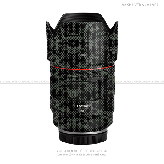 Dán Skin Ống Kính Canon Vân Nổi Mamba Xanh | UVPT05