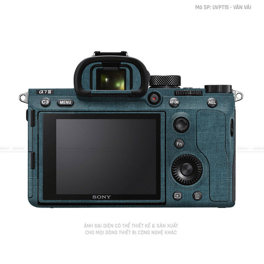 Dán Skin Máy Ảnh Sony Vân Vải Xanh Cổ Vịt | UVPT15