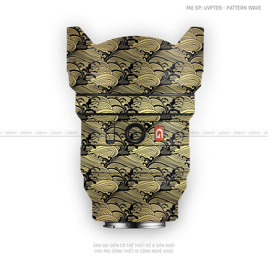 Dán Skin Ống Kính Sony Vân Nổi Pattern Wave Vàng Đồng | UVPT09