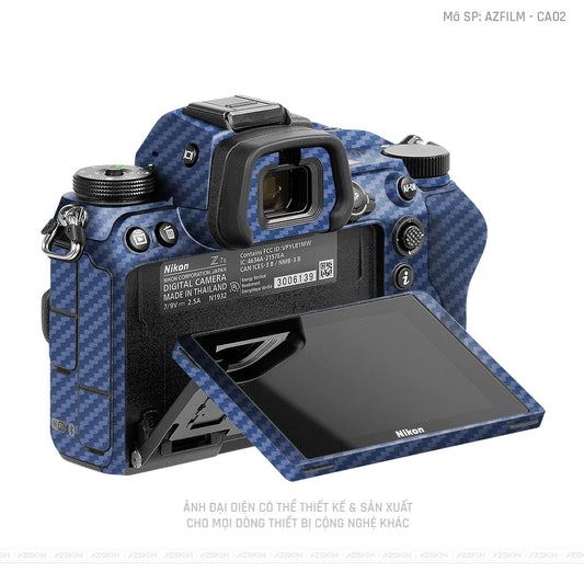 Dán Skin Máy Ảnh Nikon Vân Carbon Xanh | AZFILM - CA02