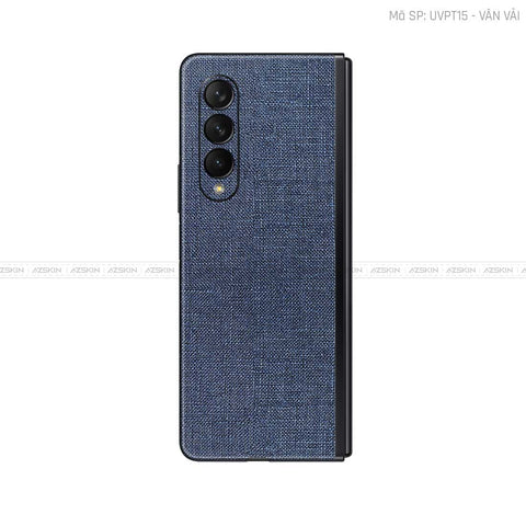 Dán Skin Galaxy Z Fold3 Vân Vải Xanh Bò | UVPT15