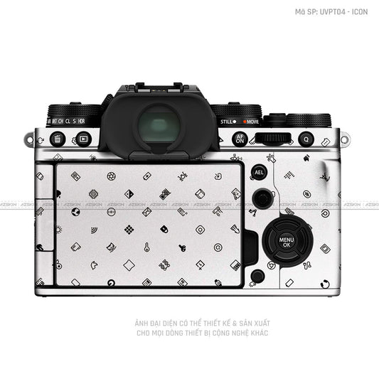 Dán Skin Máy Ảnh Fujifilm Vân Nổi Pattern Icon Trắng | UVPT04