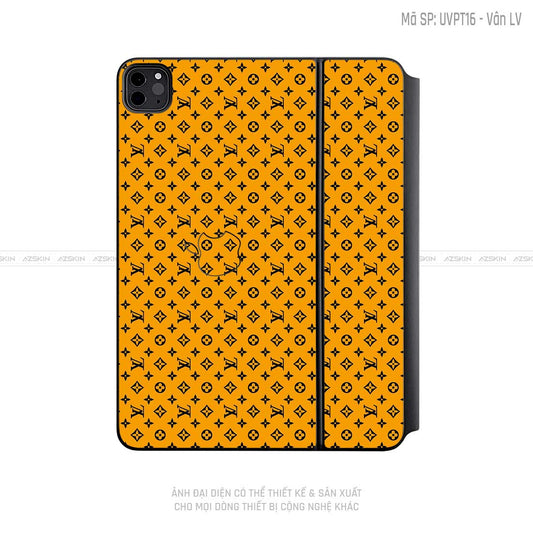 Dán Skin Magic Keyboard Vân Pattern LV Cam Đen | UVPT16