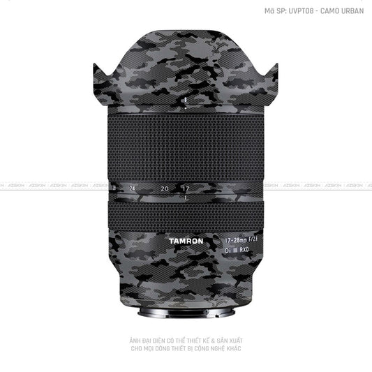 Dán Skin Ống Kính Tamron Vân Nổi Camo Urban Xám | UVPT08
