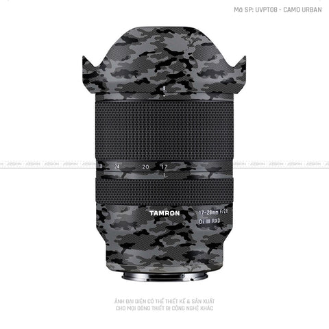 Dán Skin Ống Kính Tamron Vân Nổi Camo Urban Xám | UVPT08