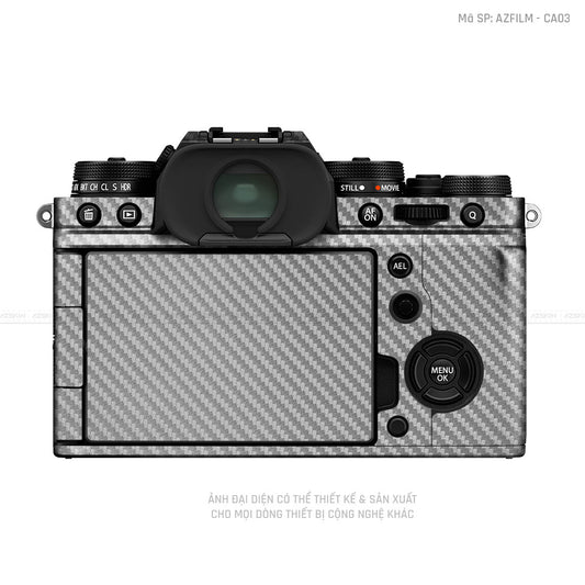 Dán Skin Máy Ảnh Fujifilm Vân Nổi Carbon Xám | AZFILM - CA03