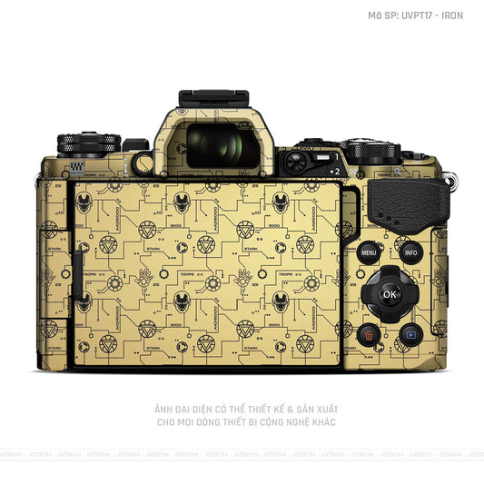 Dán Skin Máy Ảnh Olympus Vân Pattern IRonman Vàng Gold | UVPT17
