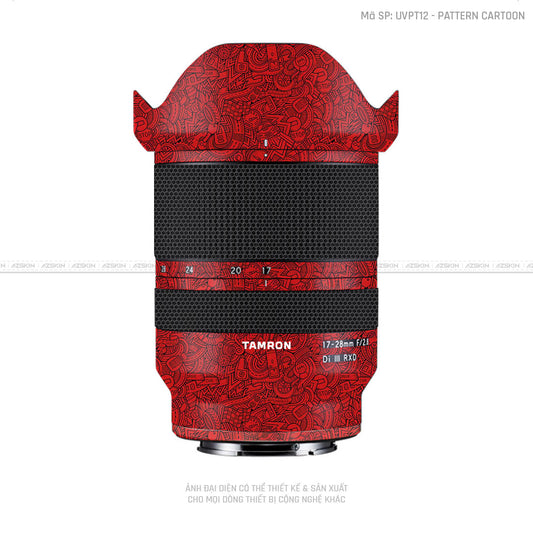 Dán Skin Ống Kính Tamron Vân Nổi Cartoon Đỏ | UVPT12