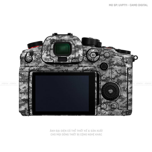 Dán Skin Máy Ảnh Lumix Vân Nổi Camo Digital Xám | UVPT11