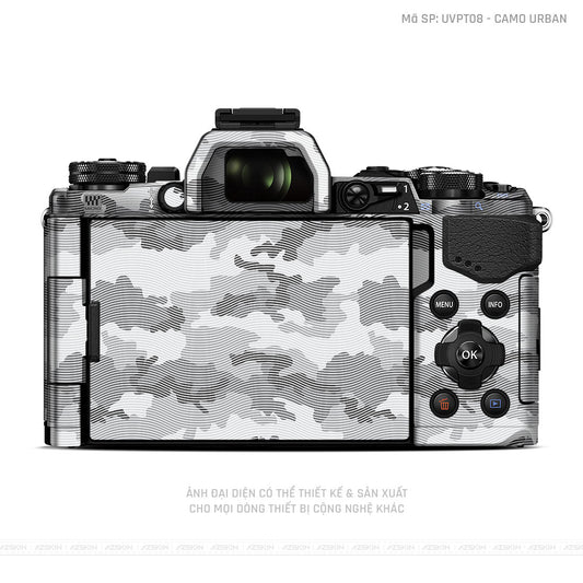 Dán Skin Máy Ảnh Olympus Vân Nổi Camo Urban Trắng | UVPT08