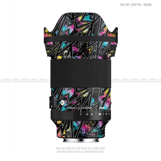 Dán Skin Ống Kính Sigma Vân Nổi NEON 01 | UVPT19