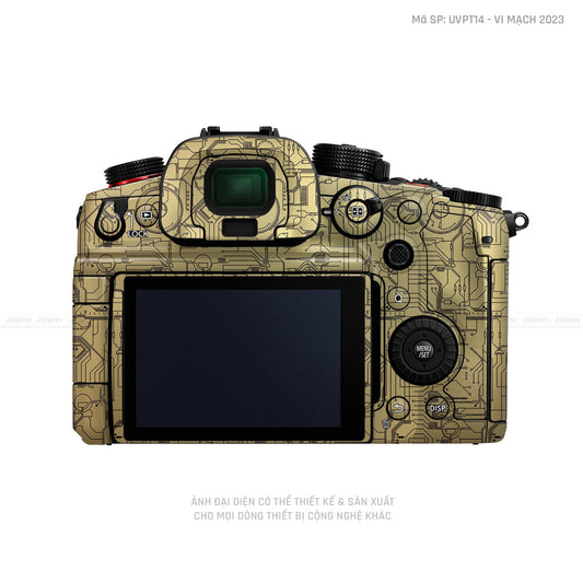 Dán Skin Máy Ảnh Lumix Vân Nổi Vi Mạch 2023 Vàng Đồng | UVPT14