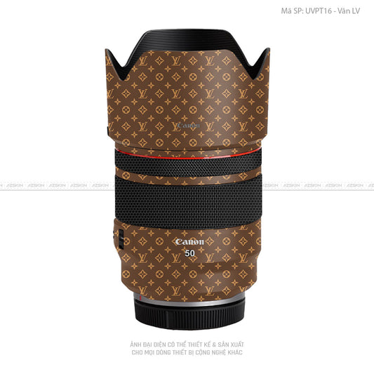 Dán Skin Ống Kính Canon Vân Nổi Pattern LV Nâu | UVPT16