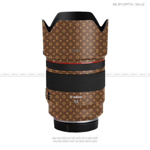 Dán Skin Ống Kính Canon Vân Nổi Pattern LV Nâu | UVPT16