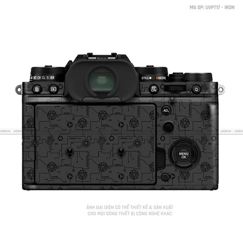 Dán Skin Máy Ảnh Fujifilm Vân Nổi Pattern Ironman Đen | UVPT17