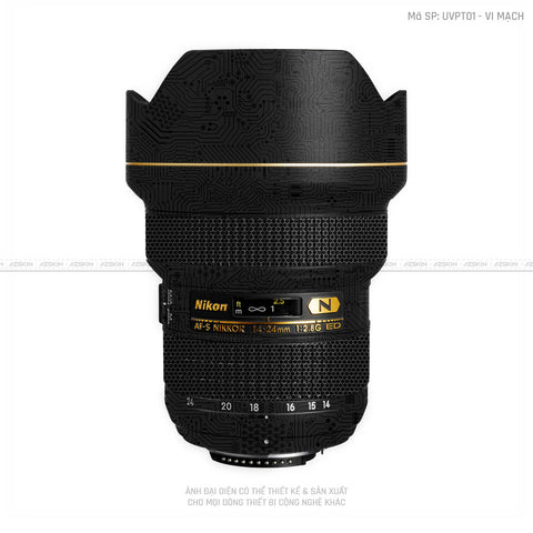 Dán Skin Ống Kính Nikon Vân Nổi Vi Mạch Đen | UVPT01