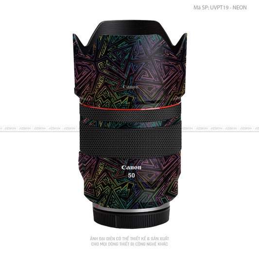 Dán Skin Ống Kính Canon Vân Nổi Neon 02 | UVPT19