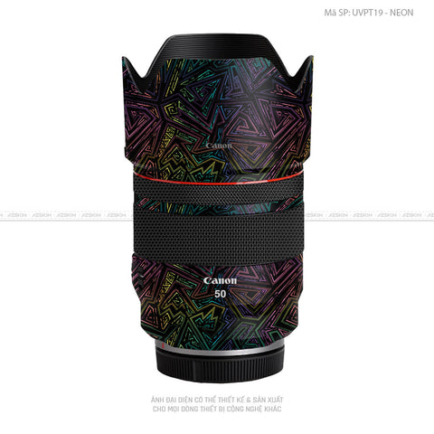 Dán Skin Ống Kính Canon Vân Nổi Neon 02 | UVPT19