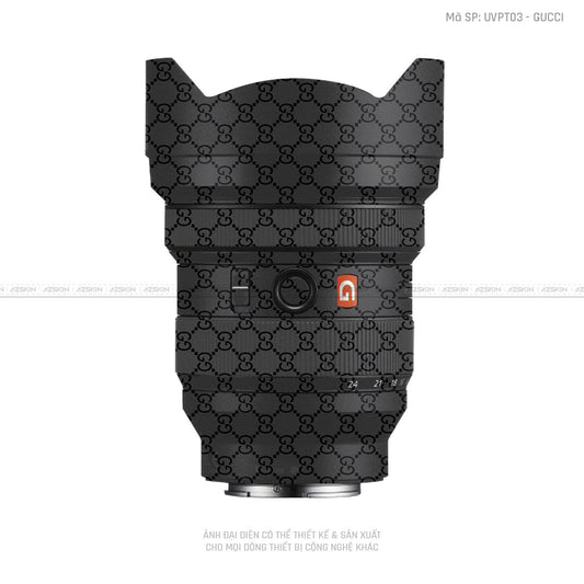 Dán Skin Ống Kính Sony Vân Nổi Gucci Đen | UVPT03