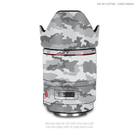 Dán Skin Ống Kính Máy Ảnh Vân Nổi Camo Urban Trắng | UVPT08