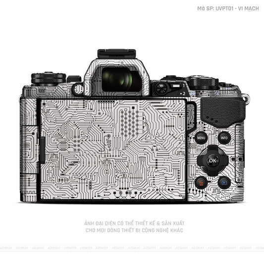 Dán Skin Máy Ảnh Olympus Vân Nổi Vi Mạch Trắng | UVPT01