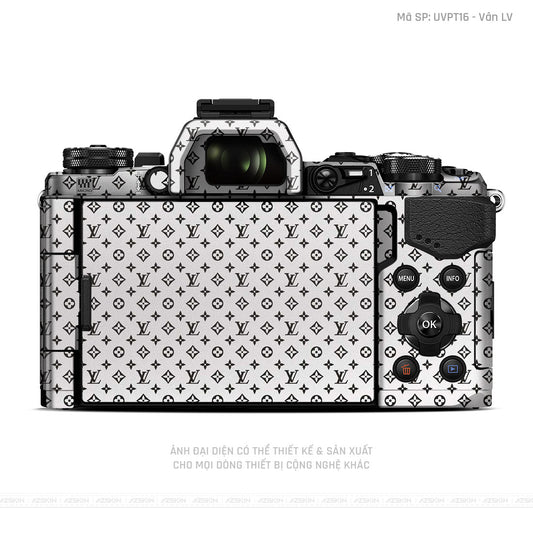 Dán Skin Máy Ảnh Olympus Vân Pattern LV Trắng | UVPT16