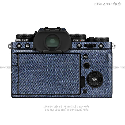 Dán Skin Máy Ảnh Fujifilm Vân Vải Xanh Bò | UVPT15