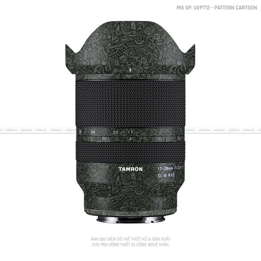 Dán Skin Ống Kính Tamron Vân Nổi Cartoon Xanh | UVPT12