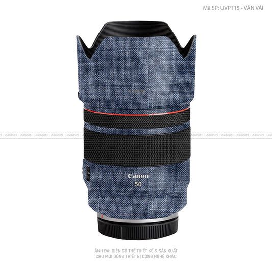 Dán Skin Ống Kính Canon Vân Vải Xanh Bò | UVPT15