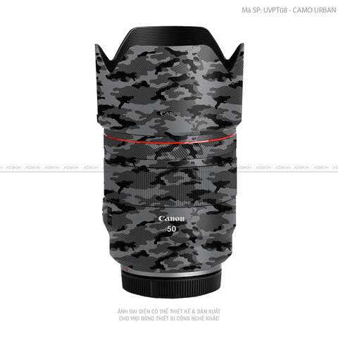 Dán Skin Ống Kính Canon Vân Nổi Camo Urban Xám | UVPT08