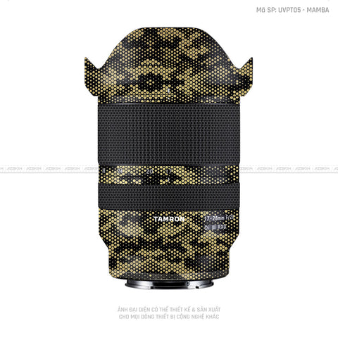 Dán Skin Ống Kính Tamron Vân Nổi Mamba Vàng | UVPT05