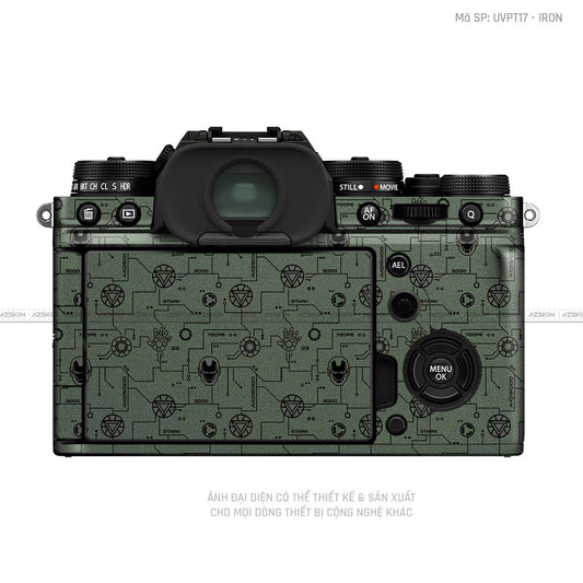 Dán Skin Máy Ảnh Fujifilm Vân Nổi Pattern Ironman Xanh | UVPT17