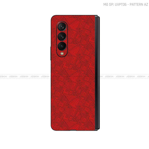 Dán Skin Galaxy Z Fold3 Vân Pattern AZ Đỏ | UVPT06
