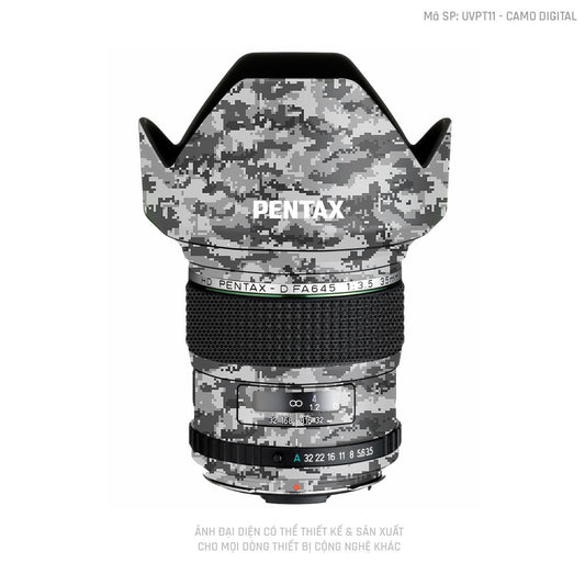 Dán Skin Ống Kính Pentax Vân Nổi Camo Digital Xám | UVPT11