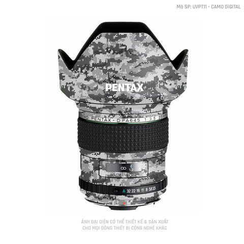 Dán Skin Ống Kính Pentax Vân Nổi Camo Digital Xám | UVPT11