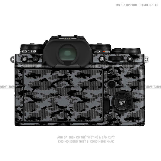 Dán Skin Máy Ảnh Fujifilm Vân Nổi Camo Urban Xám | UVPT08