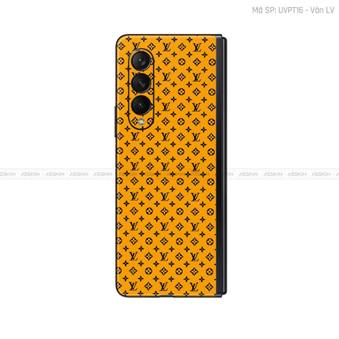 Dán Skin Galaxy Z Fold3 Vân LV Đen Vàng | UVPT16