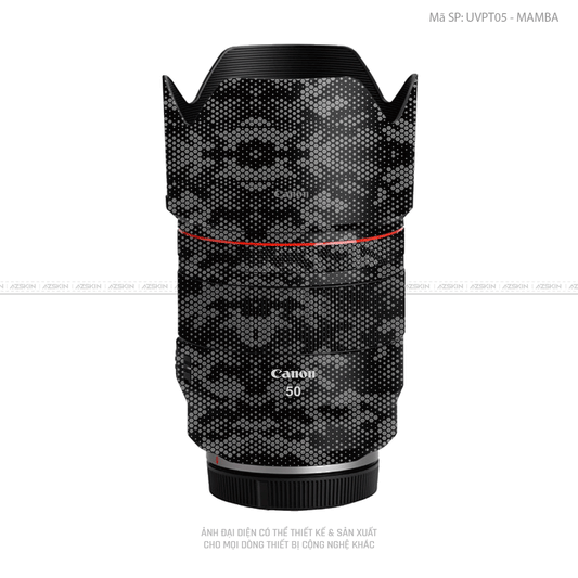 Dán Skin Ống Kính Canon Vân Nổi Mamba Xám | UVPT05