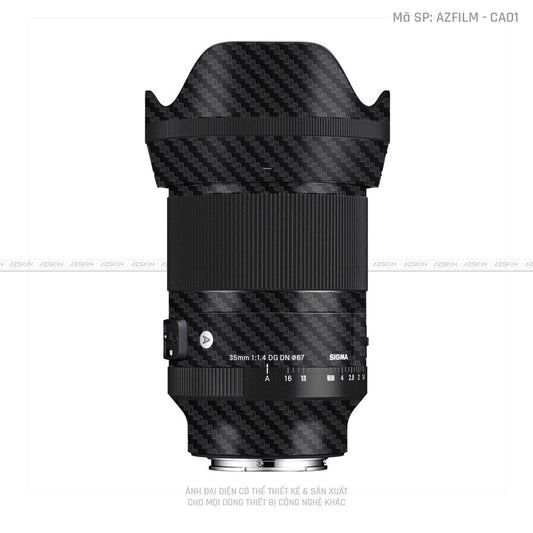 Dán Skin Ống Kính Sigma Màu Nổi Carbon Đen | AZFILM - CA01