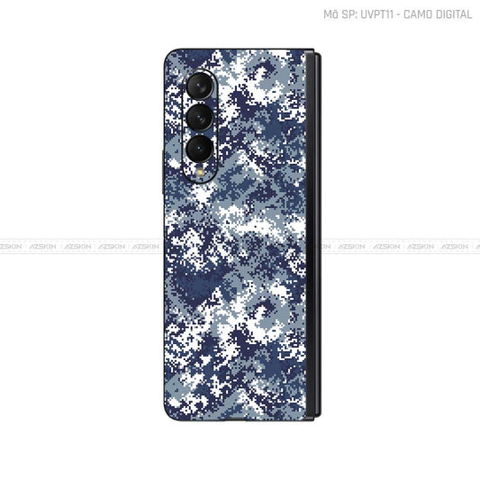 Dán Skin Galaxy Z Fold3 Vân Camo Digital Xanh | UVPT1