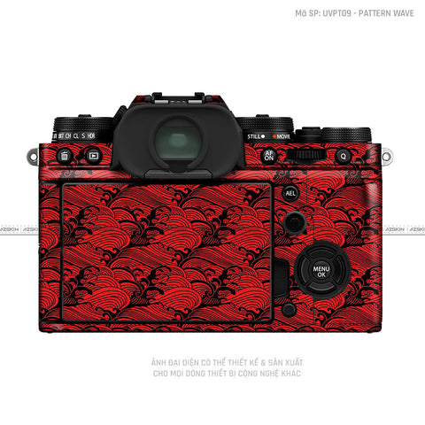 Dán Skin Máy Ảnh Fujifilm Vân Nổi Pattern Wave Đỏ | UVPT09