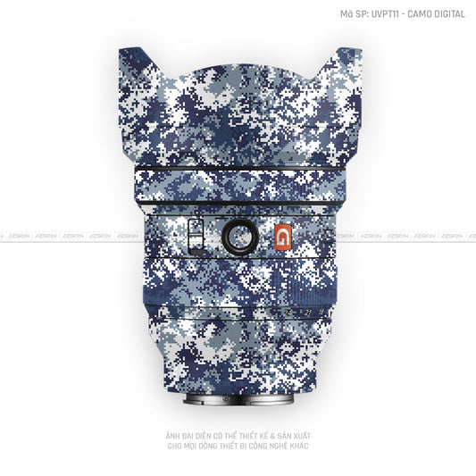Dán Skin Ống Kính Sony Vân Nổi Pattern Camo Digital Xanh | UVPT11