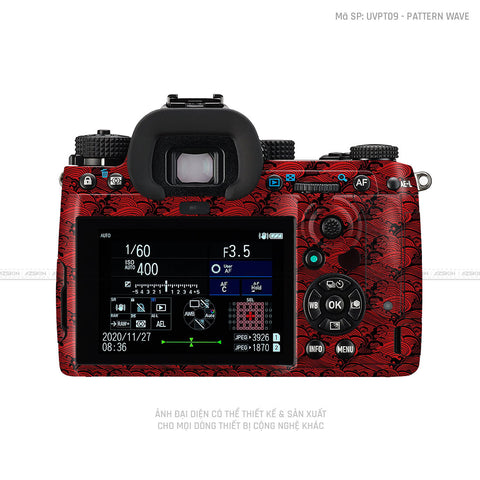 Dán Skin Máy Ảnh Pentax Vân Nổi Pattern Wave Đỏ | UVPT09