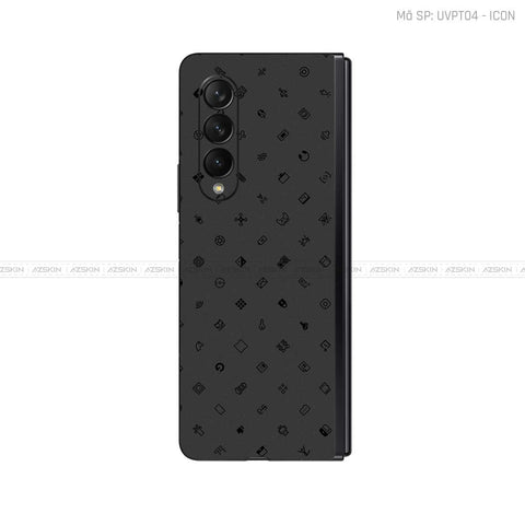 Dán Skin Galaxy Z Fold3 Vân Nổi ICON Đen | UVPT04