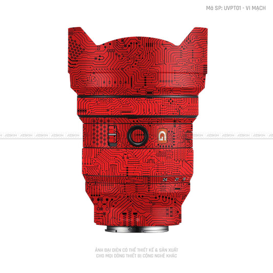 Dán Skin Ống Kính Sony Vân Nổi Pattern Vi Mạch Đỏ | UVPT01