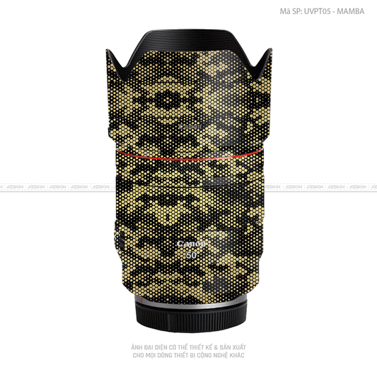 Dán Skin Ống Kính Canon Vân Nổi Mamba Vàng Đồng | UVPT05